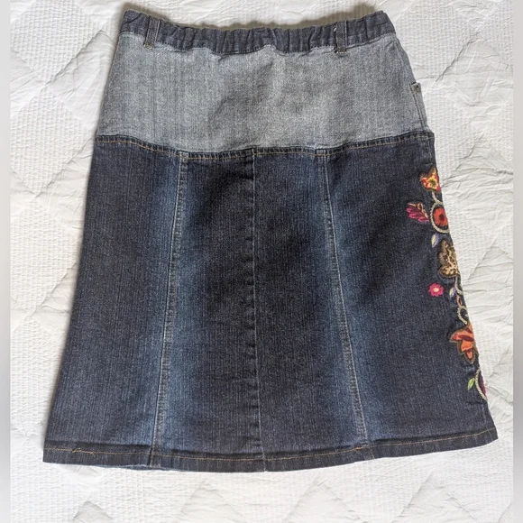 The Children's Place Girls Stretch Denim Embroidered Skirt Size 14 Girls - Picture 6 of 9